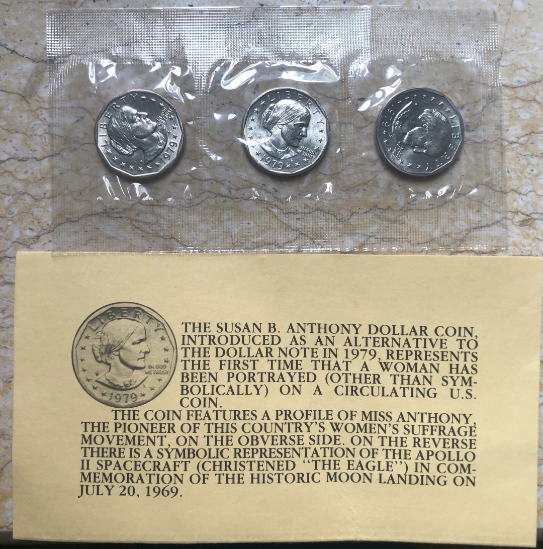 【随心拍&GetCoins】现代钱币拍卖第五十一期 美国苏珊安东1979年一美金三个造币厂普制原包装一套