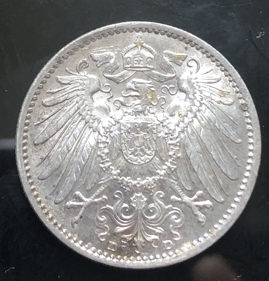 【随心拍&GetCoins】现代钱币拍卖第五十一期 德国1914年D版1马克银币BU级