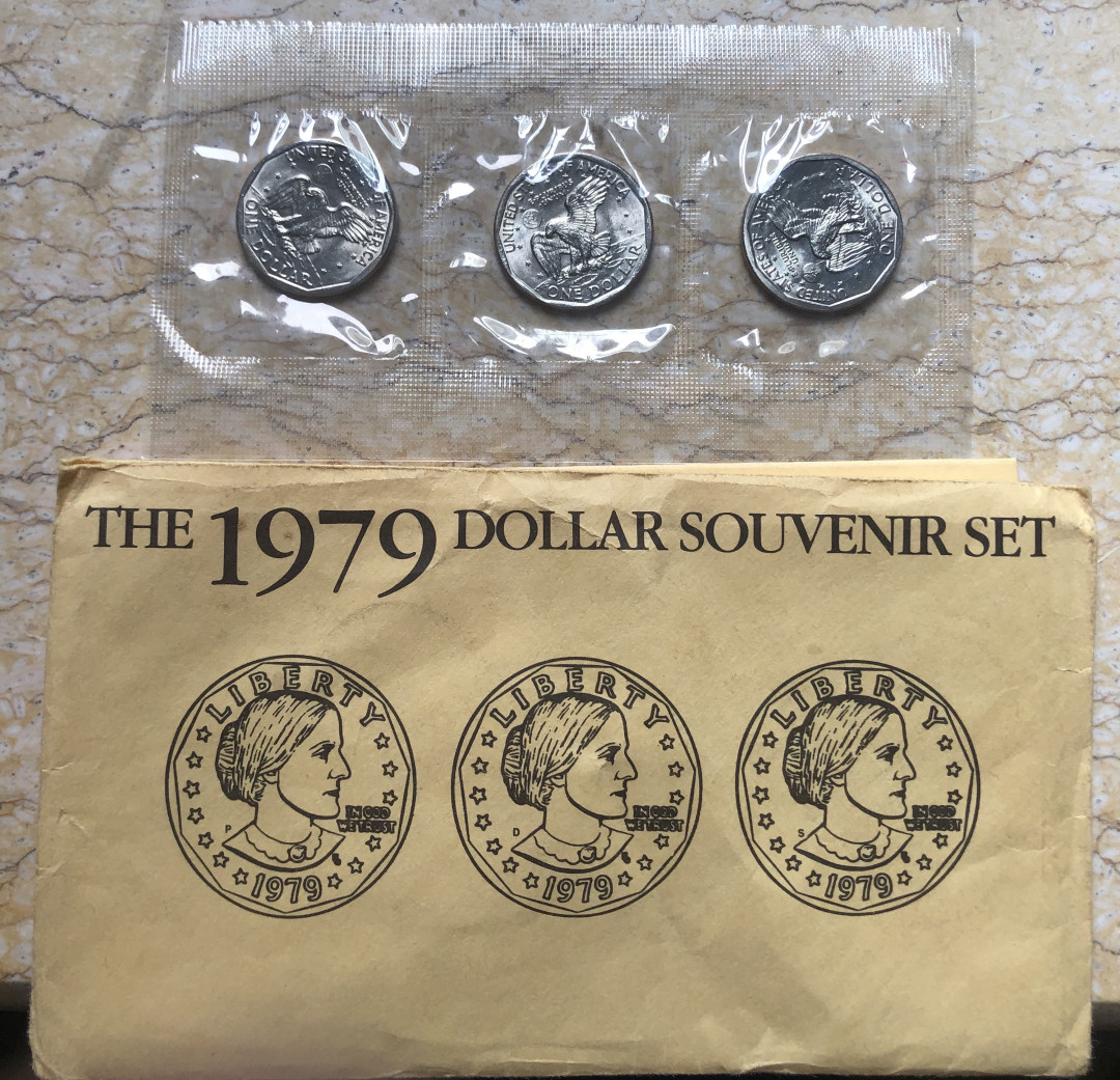 【随心拍&GetCoins】现代钱币拍卖第五十一期 美国苏珊安东1979年一美金三个造币厂普制原包装一套