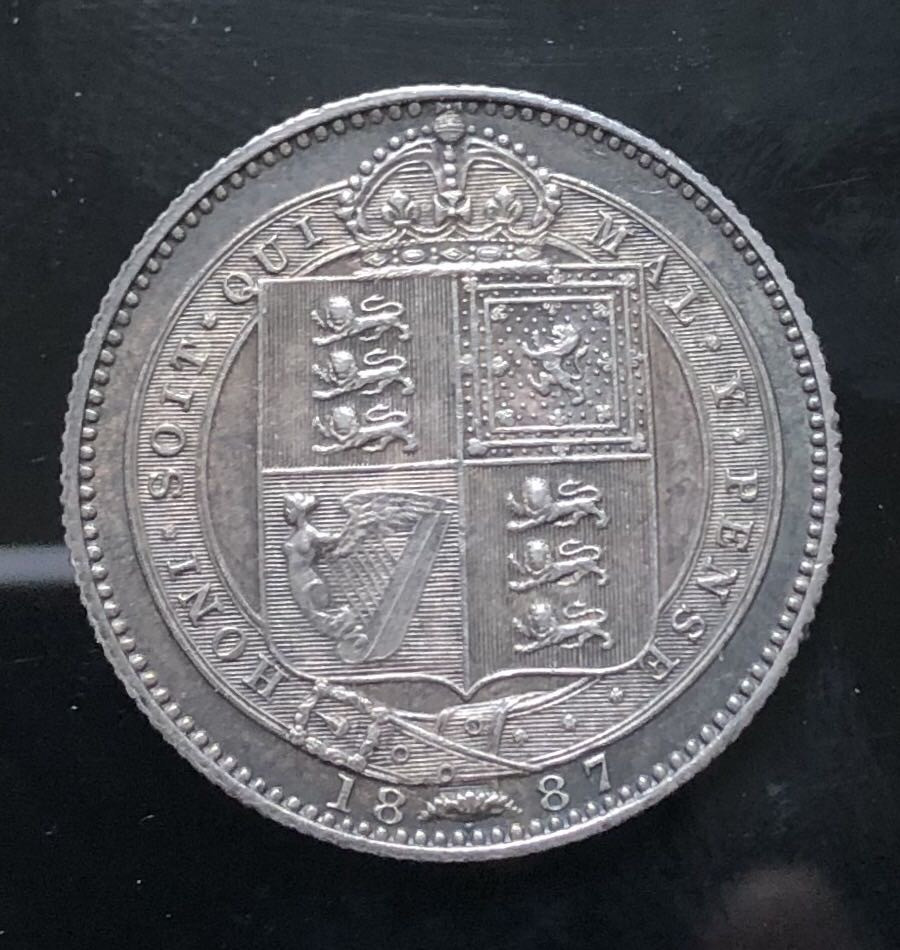【随心拍&GetCoins】现代钱币拍卖第五十一期 英国1887年维多利亚加冕一先令银币老包浆好品