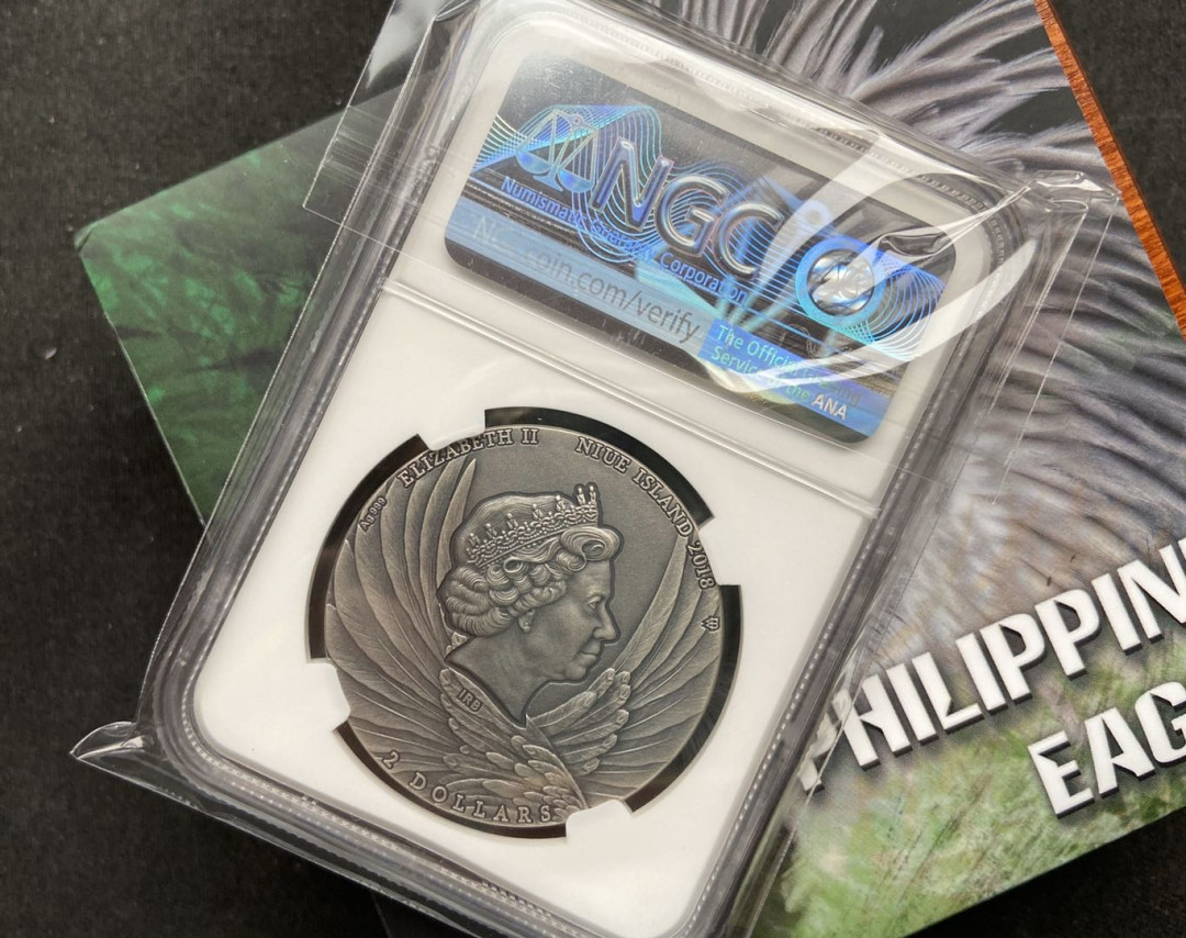 【币观天下】107期钱币拍卖 【纽埃】2018年菲律宾鹰【ngc70】