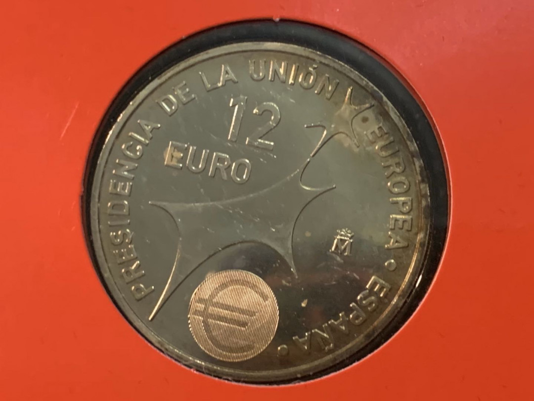紫瑗钱币—微拍第61期  西班牙 2002年 欧盟轮值主席国 12欧元 18克 0.925银 卡装
