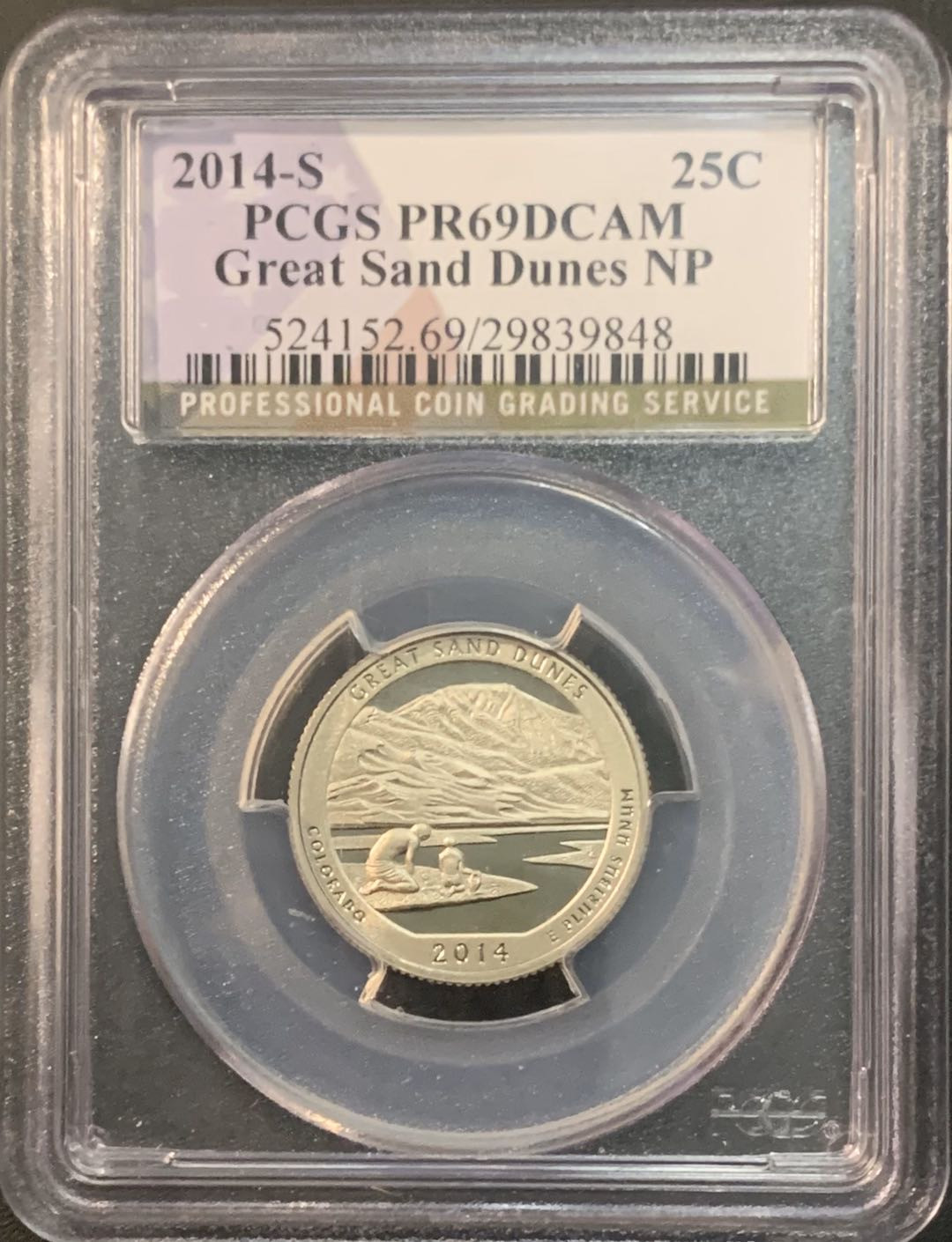 紫瑗钱币—微拍第61期  美国 2014年 大沙丘国家公园 25美分 PCGS PR69 DCAM