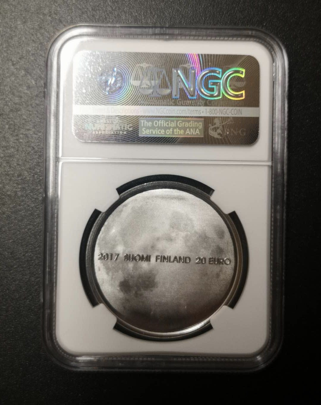 【币观天下】107期钱币拍卖 【芬兰】2017年芬兰20欧元大乌鸦银币【ngc70】