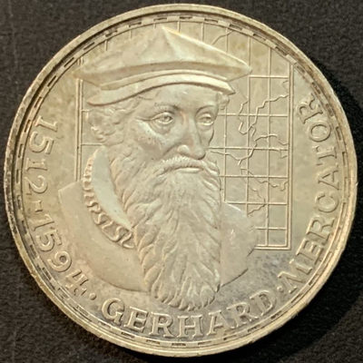 紫瑗钱币—微拍第72期  - 德国 1969年 F厂 格哈德逝世375周年 5马克 11.2克 0.625银