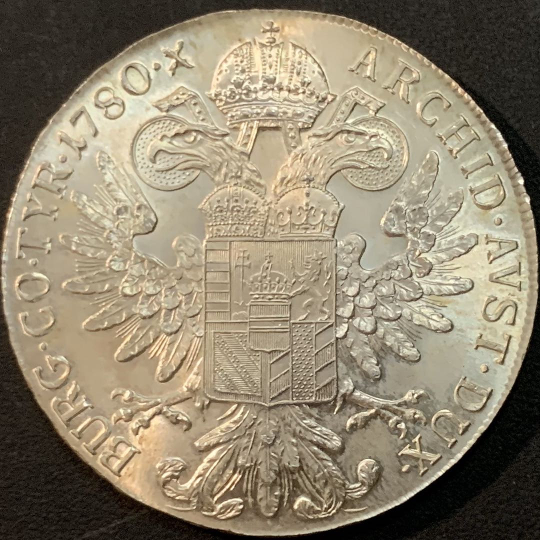 紫瑗钱币—微拍第61期  奥匈帝国 1780年 大奶妈 1泰勒 后铸 28.06克 0.833银