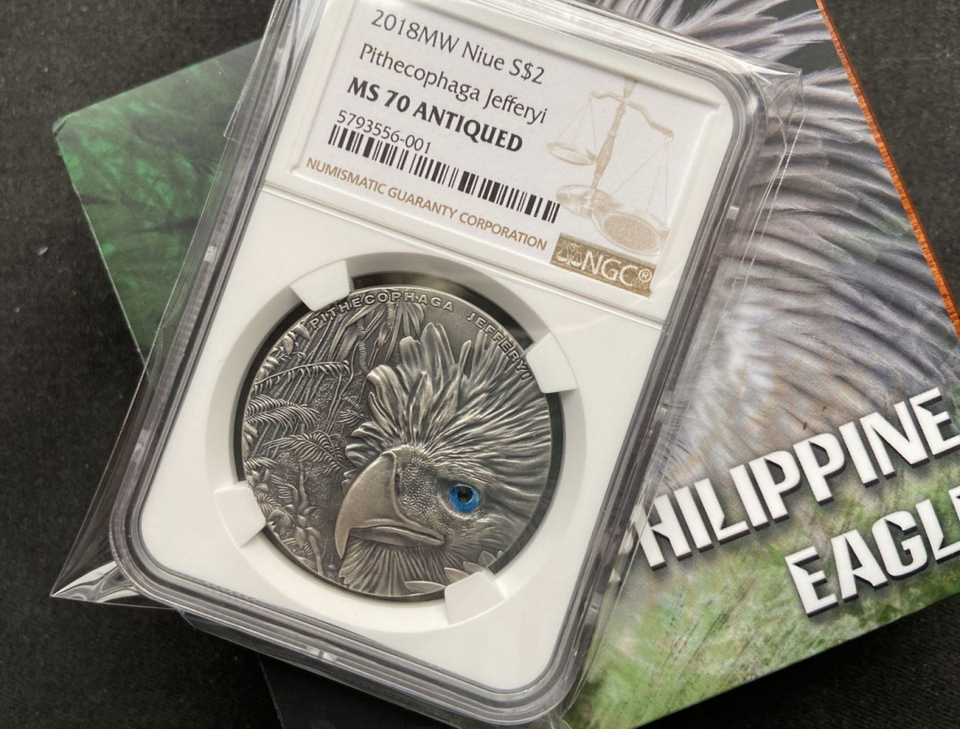 【币观天下】107期钱币拍卖 【纽埃】2018年菲律宾鹰【ngc70】