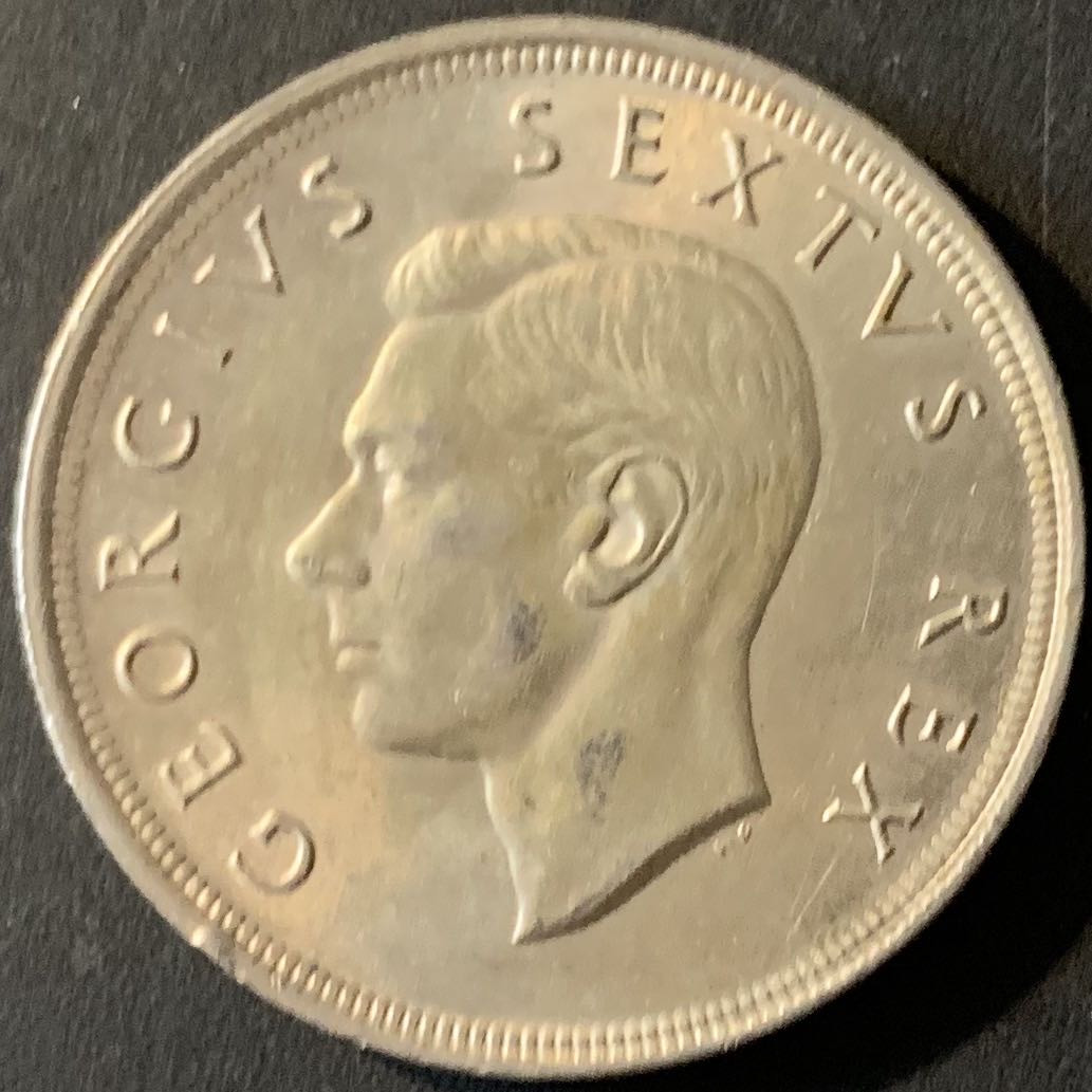 紫瑗钱币—微拍第62期  南非 1952年 乔治6世 发现开普敦 5先令 28.28 0.5银