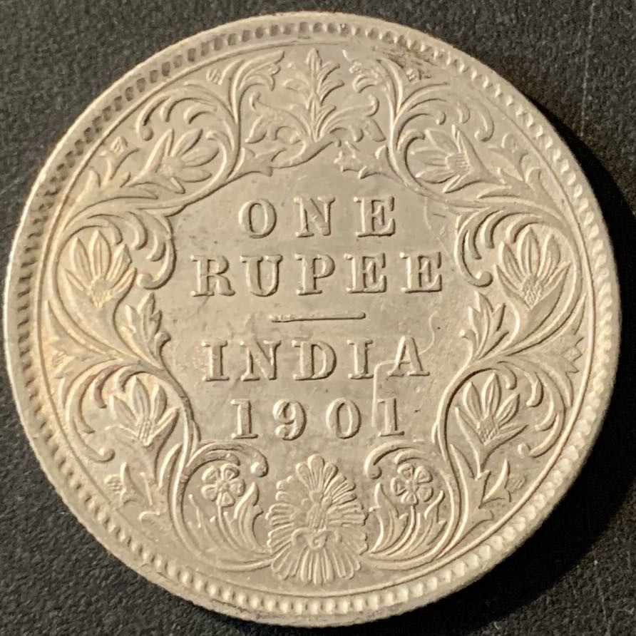 紫瑗钱币—微拍第62期  英属印度 1901年 维多利亚 1卢比 11.67克 0.917银