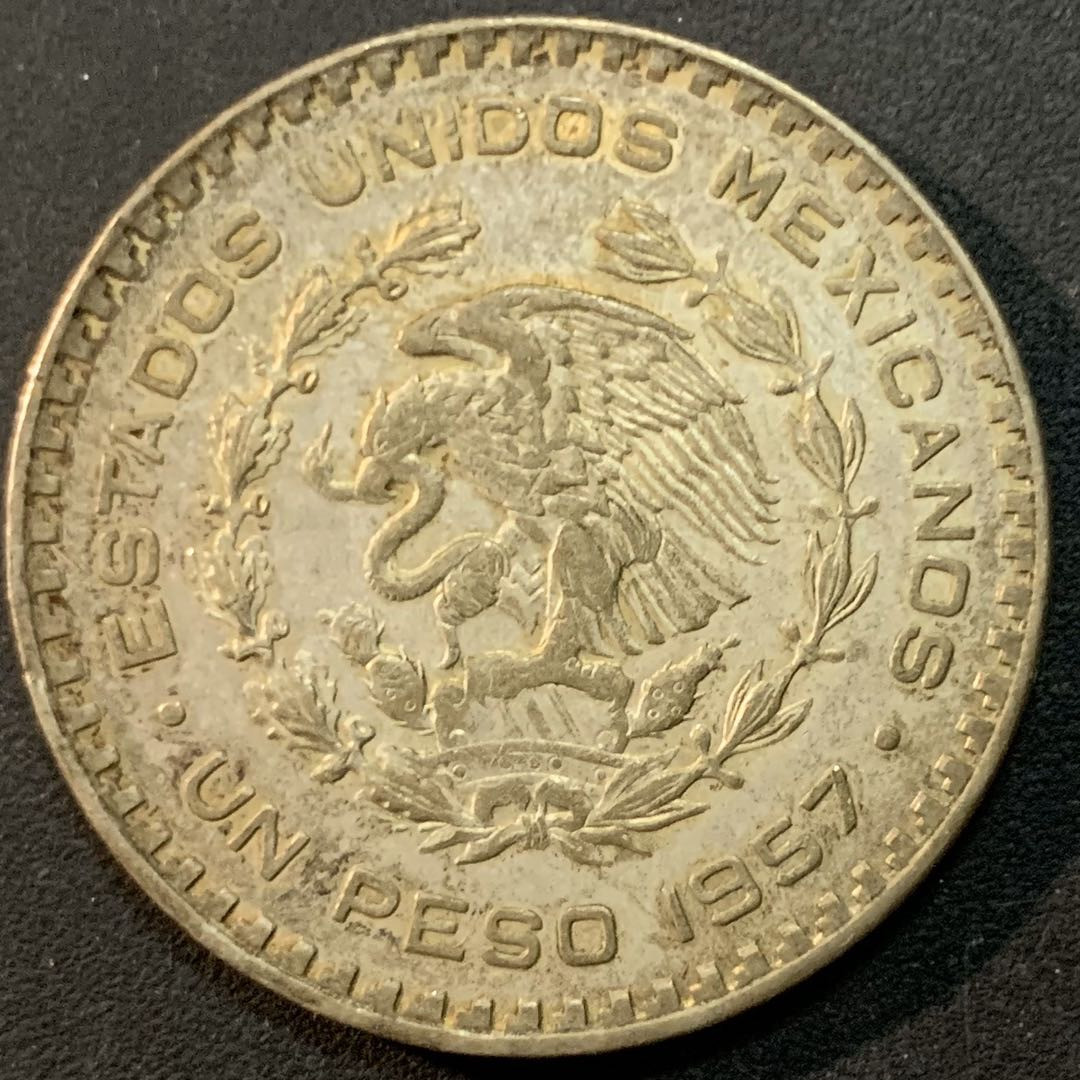 紫瑗钱币—微拍第62期  墨西哥 1957年 宪法100周年 1比索 16克 0.1银