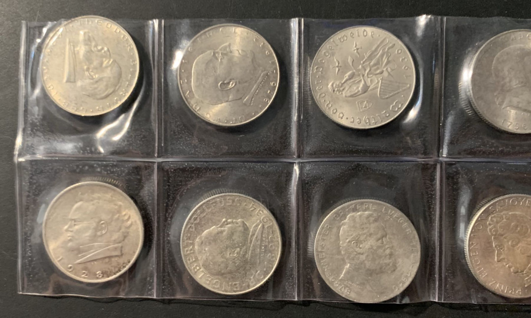 紫瑗钱币—微拍第62期  奥地利 1928-1937年 2先令 纪念银币 10枚全套  共120克 0.64银