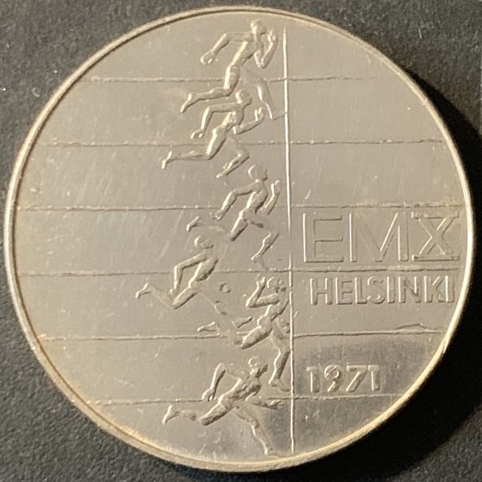 紫瑗钱币—微拍第62期  芬兰 1971年 欧洲田径赛 10马克 24.2克 0.5银