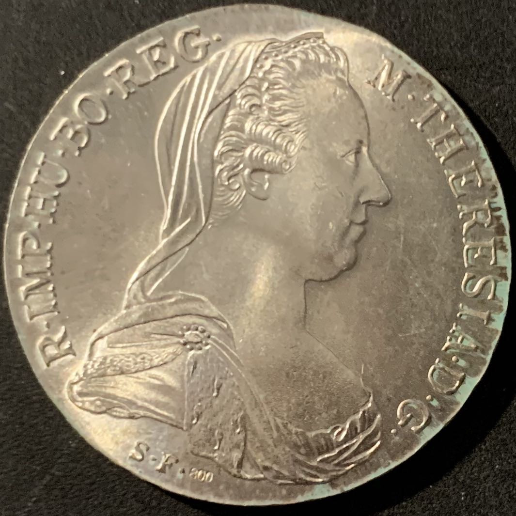 紫瑗钱币—微拍第62期  奥匈帝国 1780年 大奶妈 1泰勒 后铸 28.06克 0.833银