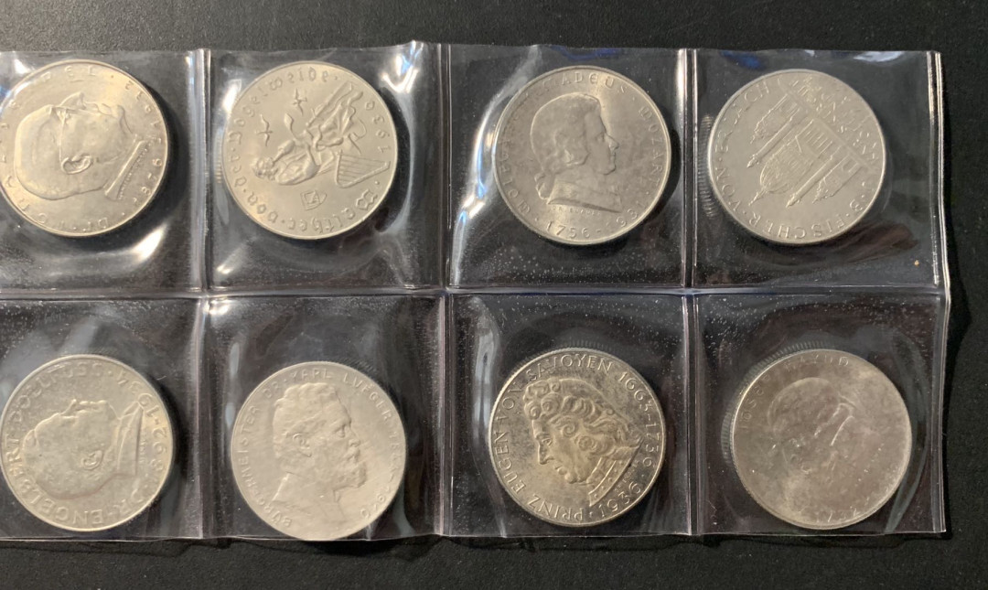 紫瑗钱币—微拍第62期  奥地利 1928-1937年 2先令 纪念银币 10枚全套  共120克 0.64银