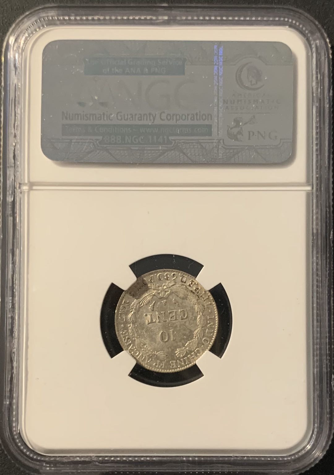 紫瑗钱币—微拍第62期  法属印度支那 1930年 坐洋 10分 NGC MS62