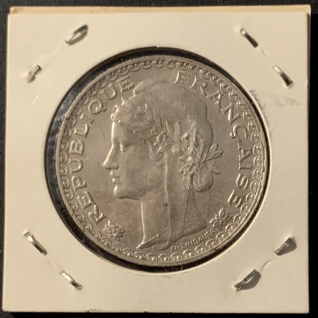 紫瑗钱币—微拍第62期  法属印度支那 1931年 单独年版 1皮阿斯特 20克 0.9银 AU品质