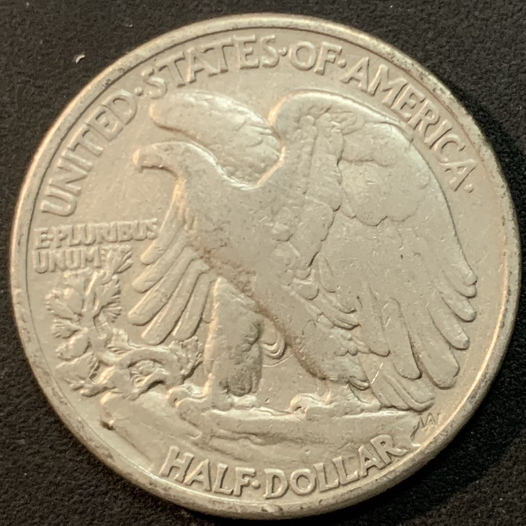 紫瑗钱币—微拍第62期  美国 1942年 行走女神 50美分 12.5克 0.9银