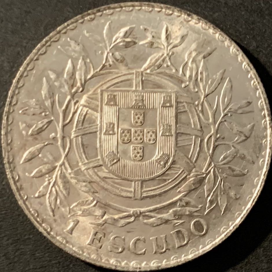 紫瑗钱币—微拍第62期  葡萄牙 1916年 自由女神 1埃斯库多 25克 0.835银 UNC品质