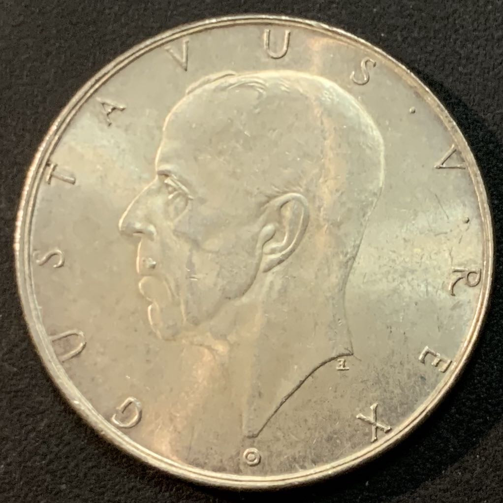 紫瑗钱币—微拍第62期  瑞典 1938年 特拉华定居点300周年 2克朗 15克 0.8银