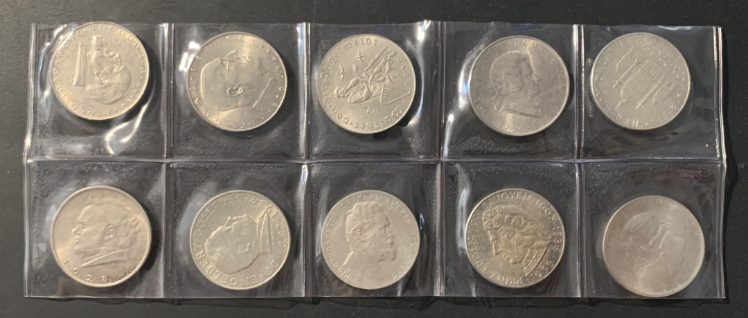 紫瑗钱币—微拍第62期  奥地利 1928-1937年 2先令 纪念银币 10枚全套  共120克 0.64银