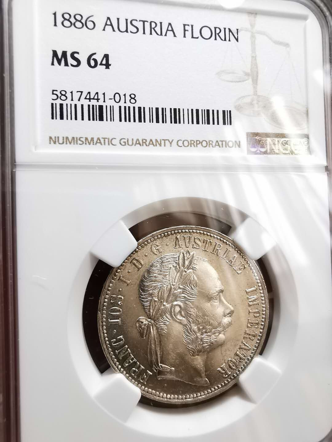 凡希社世界钱币微拍第一百二十期精品专场 1886奥地利弗朗茨一世FL NGC-MS64