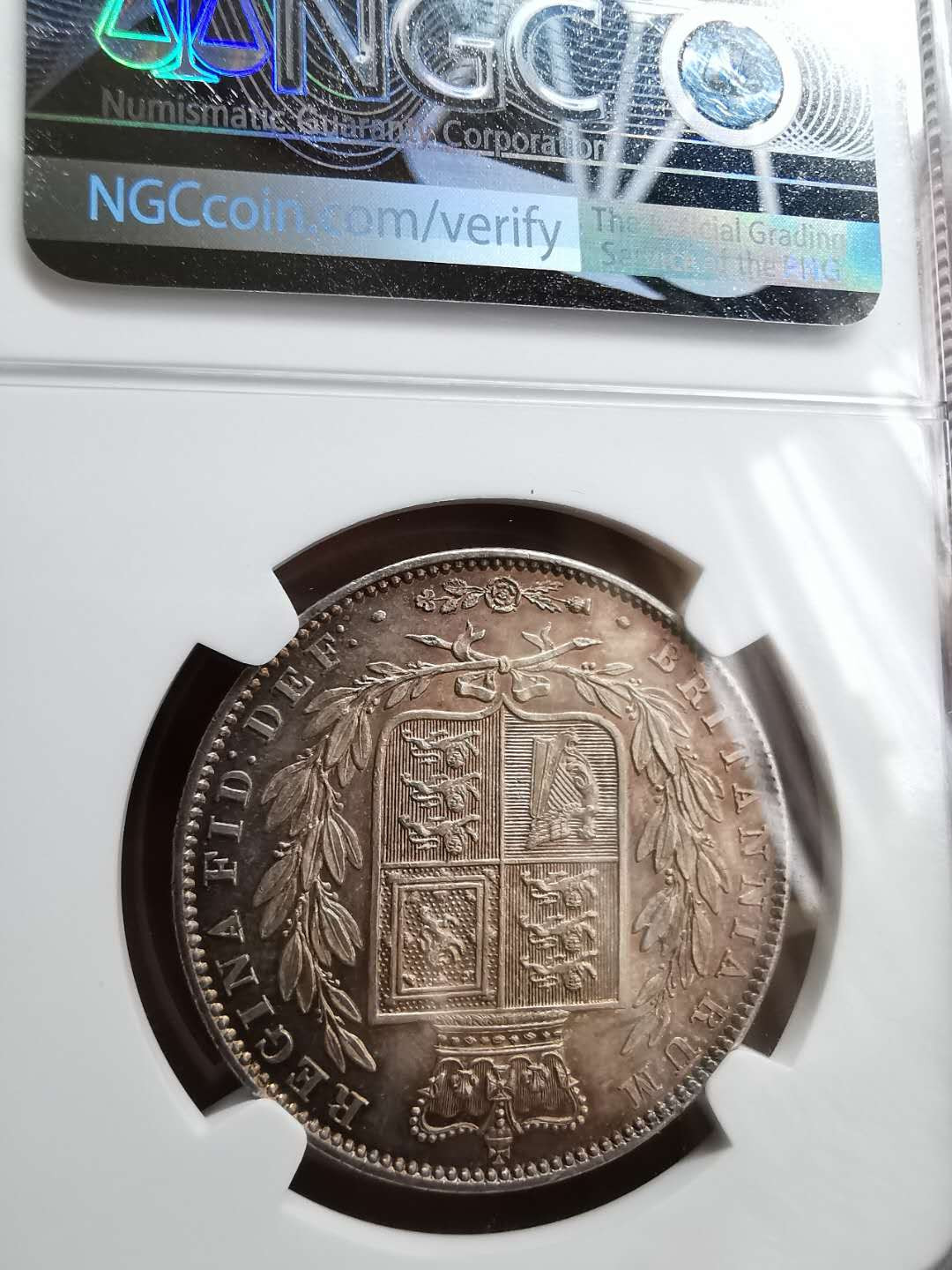 凡希社世界钱币微拍第一百二十期精品专场 荐！1840英国小维1/2克朗NGC-MS65顶级品！