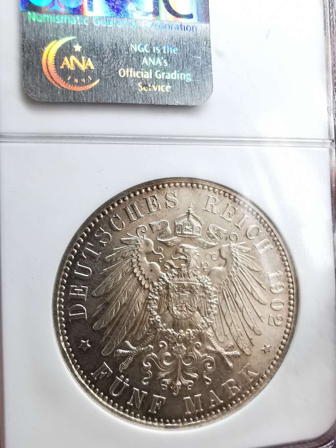 凡希社世界钱币微拍第一百二十期精品专场 1902萨克森5马克大银NGC-MS65