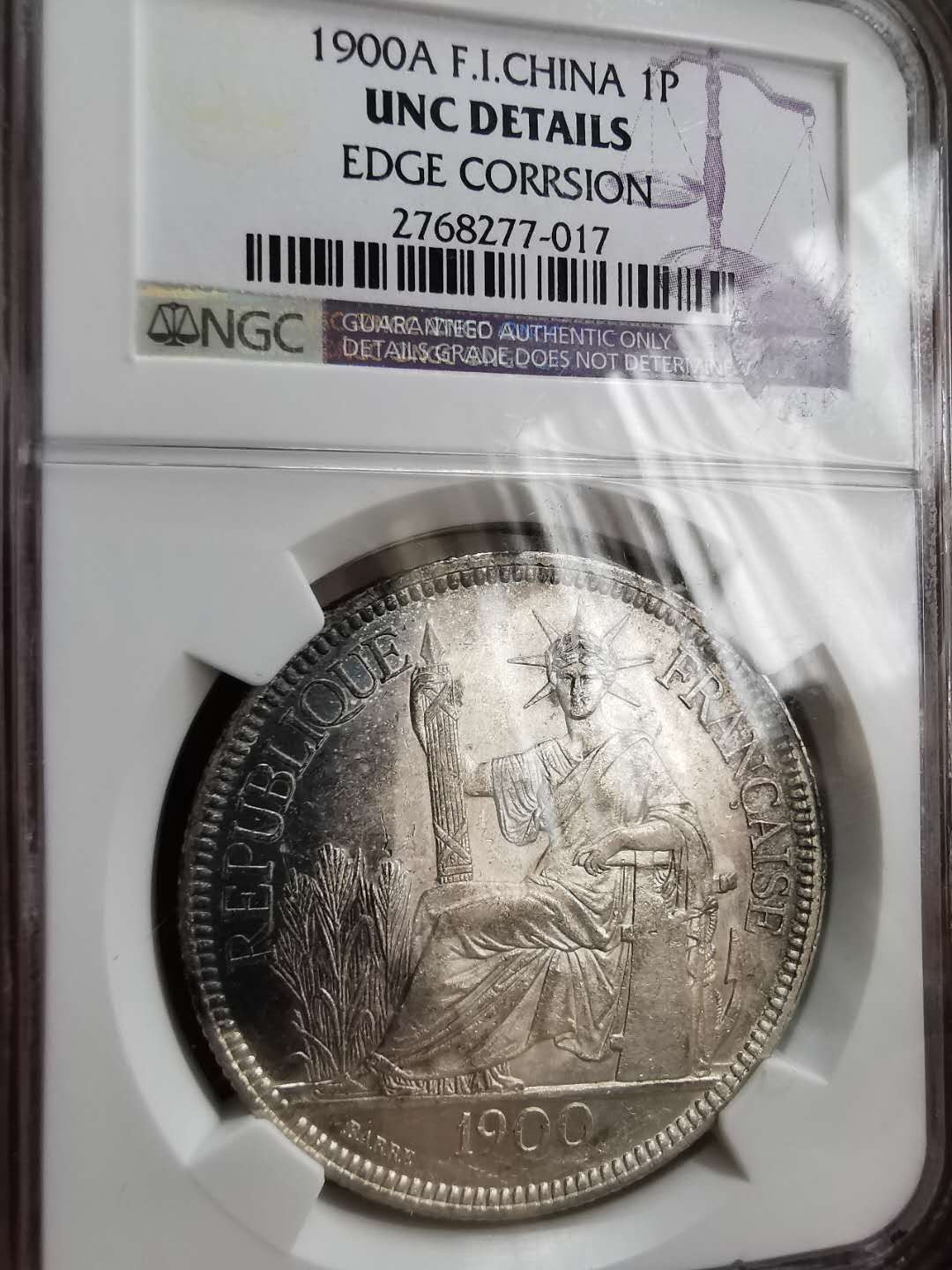 凡希社世界钱币微拍第一百二十期精品专场 1900法属印度支那皮亚斯特NGC-UNCD