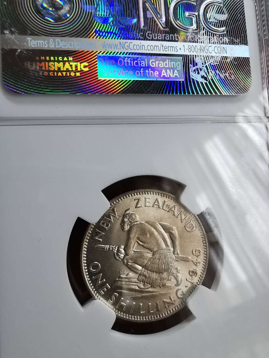 凡希社世界钱币微拍第一百二十期精品专场 1946新西兰乔六先令NGC-MS64