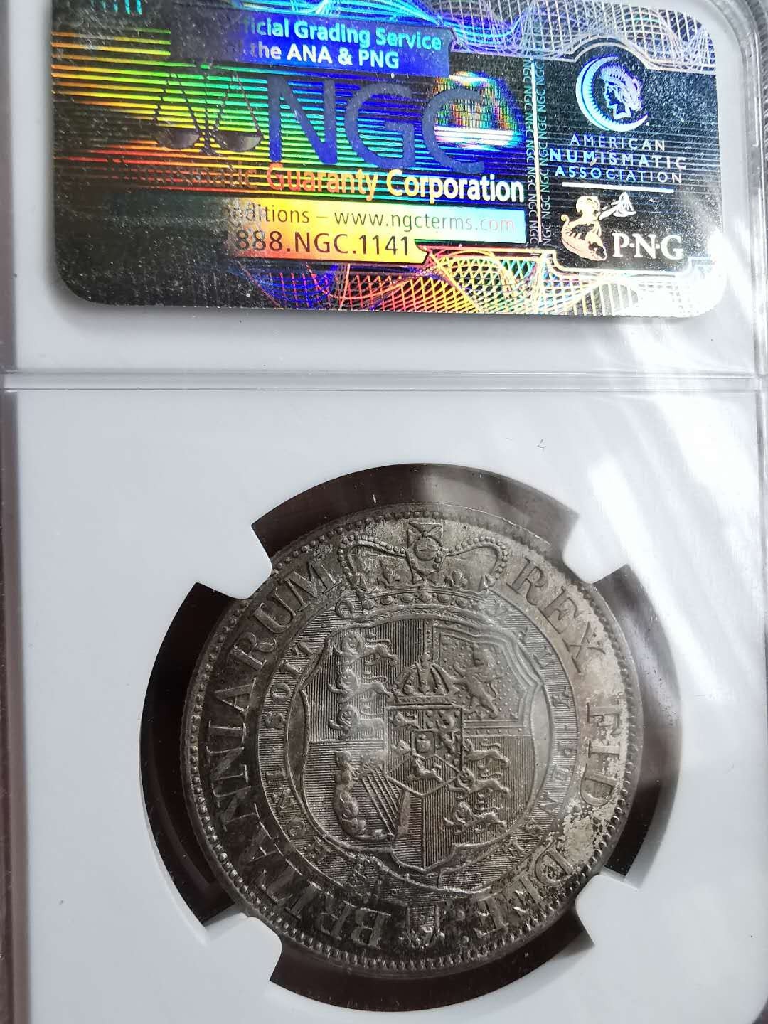 凡希社世界钱币微拍第一百二十期精品专场 荐！1819英国乔三1/2克朗NGC-MS65传世美包浆！