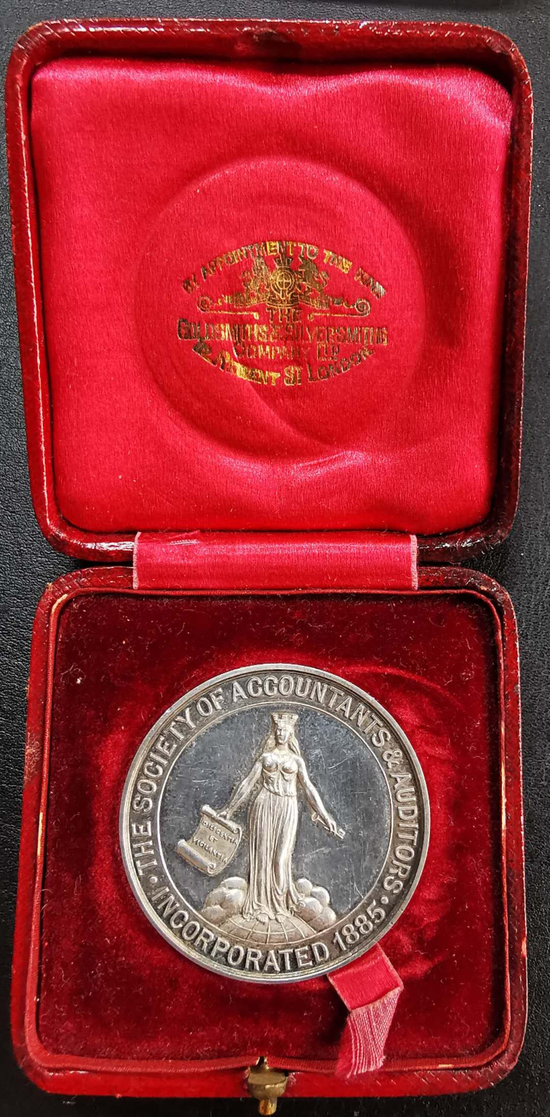 凡希社世界钱币微拍第一百二十期精品专场 1904英国会计师协会银质奖章附原盒