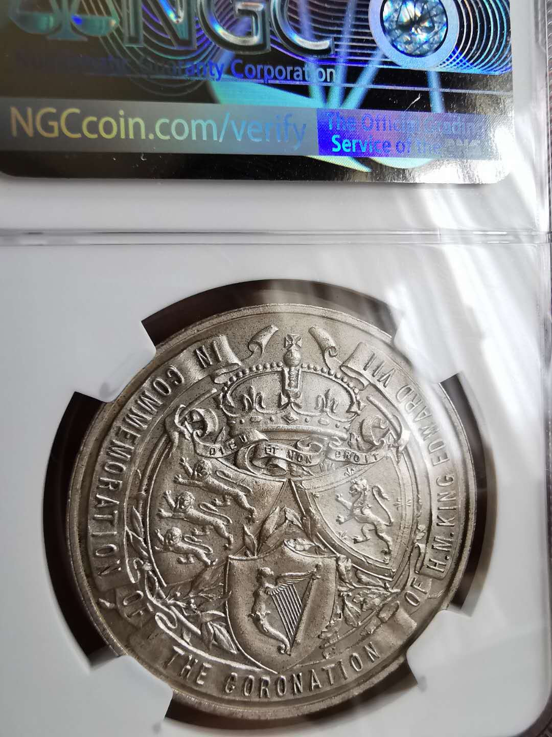 凡希社世界钱币微拍第一百二十期精品专场 1902英国爱德华加冕纪念银章NGC-MS63