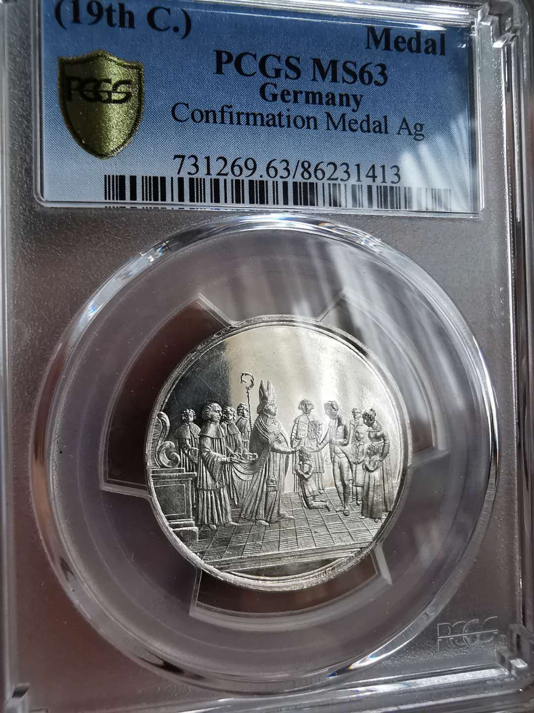 凡希社世界钱币微拍第一百二十期精品专场 十九世纪德国基督教洗礼银章PCGS-MS63
