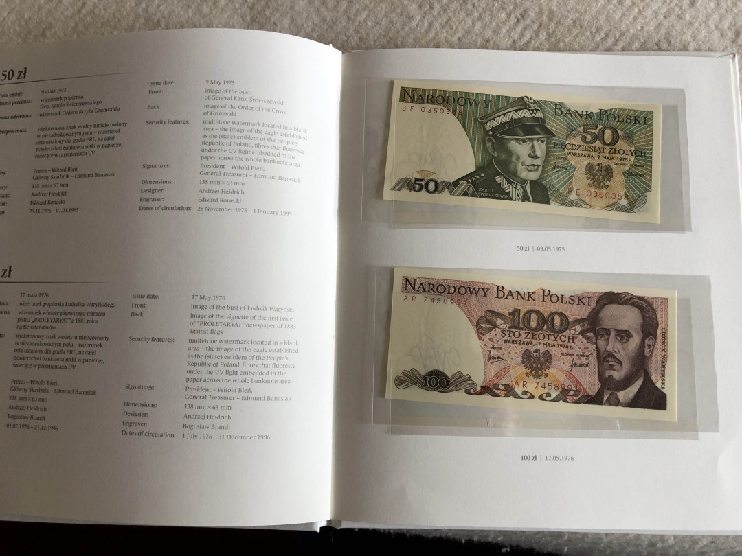 【收藏联盟】第139期拍卖——拼花马赛克（共50拍） 【一组23张】波兰 1975-1996年 纸币册大全套 全新UNC 10-200万扎罗提