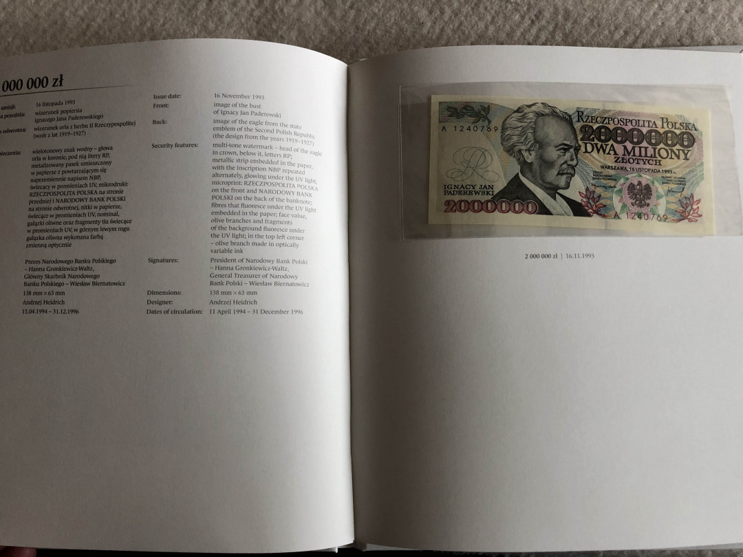 【收藏联盟】第139期拍卖——拼花马赛克（共50拍） 【一组23张】波兰 1975-1996年 纸币册大全套 全新UNC 10-200万扎罗提