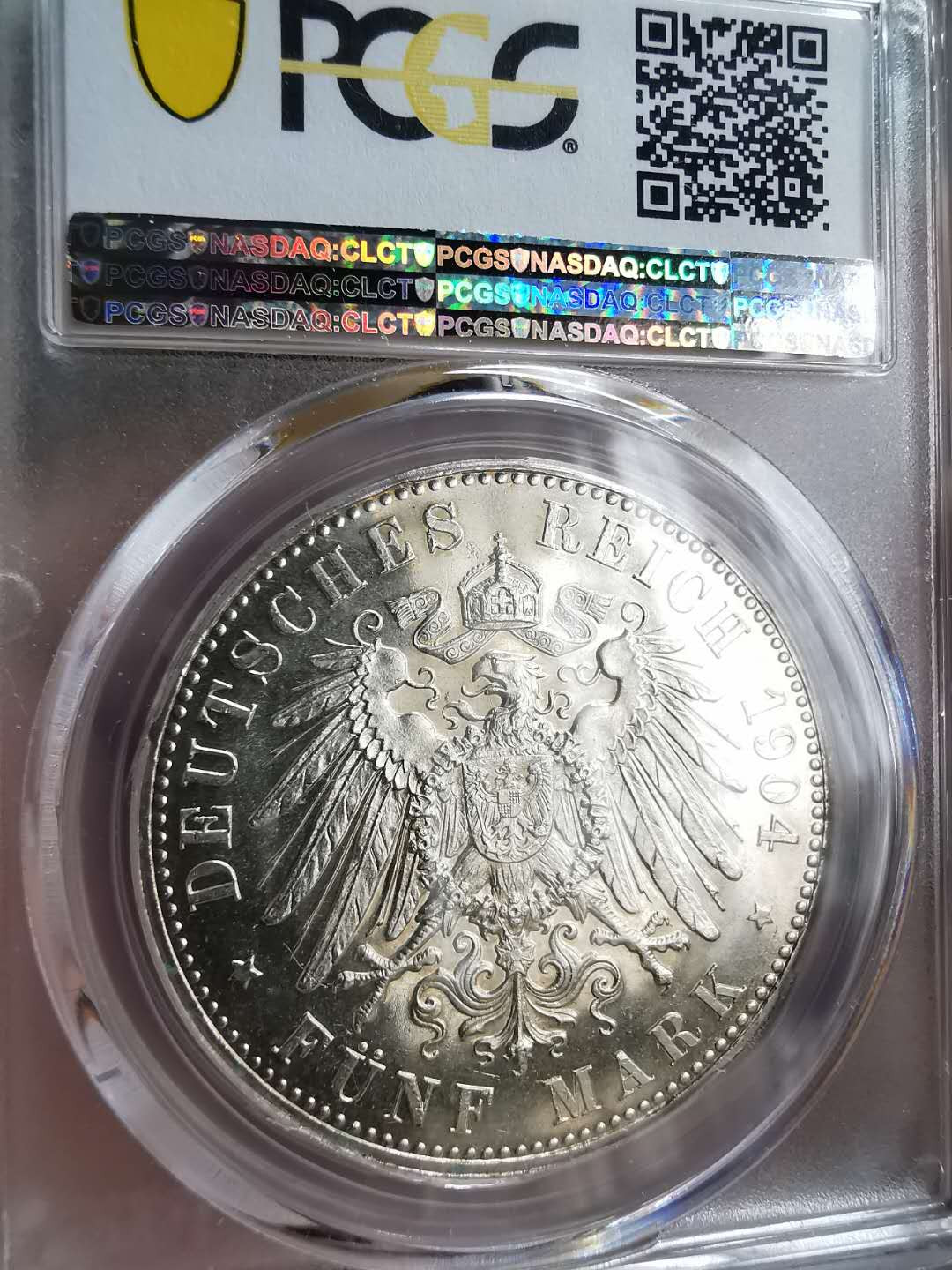 凡希社世界钱币微拍第一百二十期精品专场 稀！1904黑森达姆斯特精铸5马克PCGS-PF64