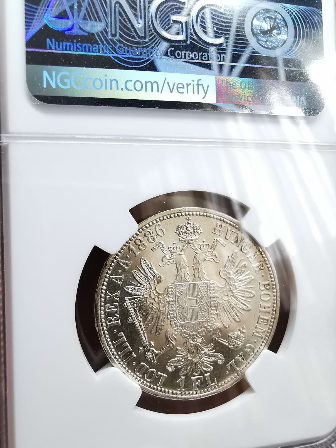 凡希社世界钱币微拍第一百二十期精品专场 1886奥地利弗朗茨一世FL NGC-MS64