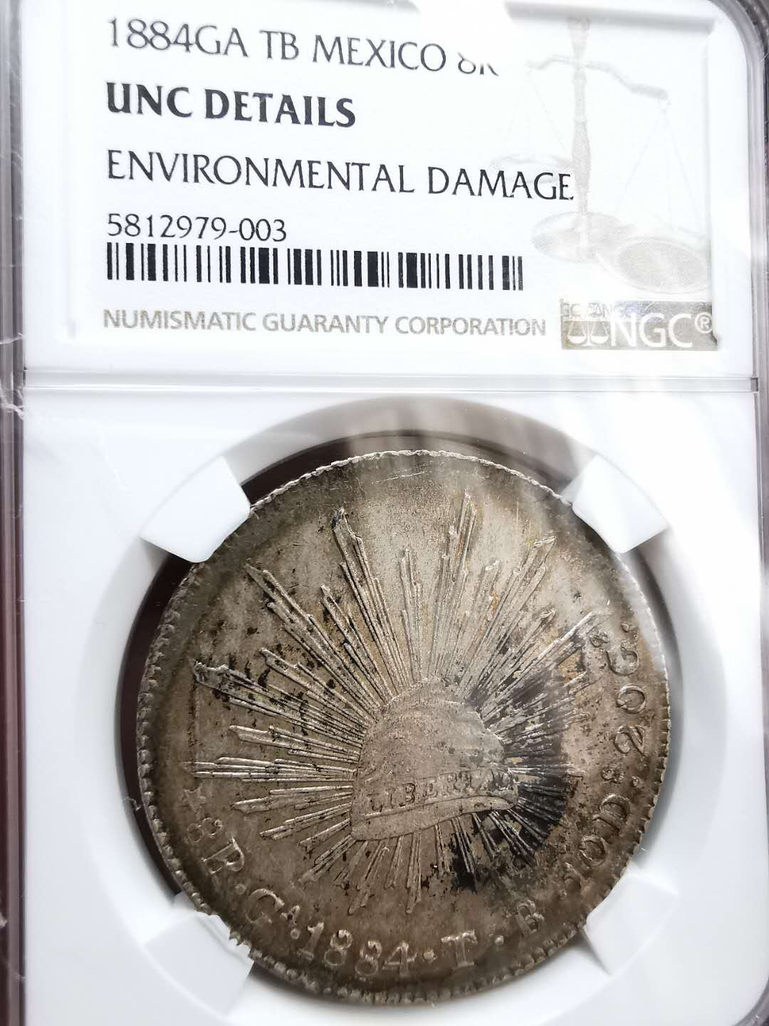 凡希社世界钱币微拍第一百二十期精品专场 1884GA墨西哥鹰洋NGC-UNCD厚包浆