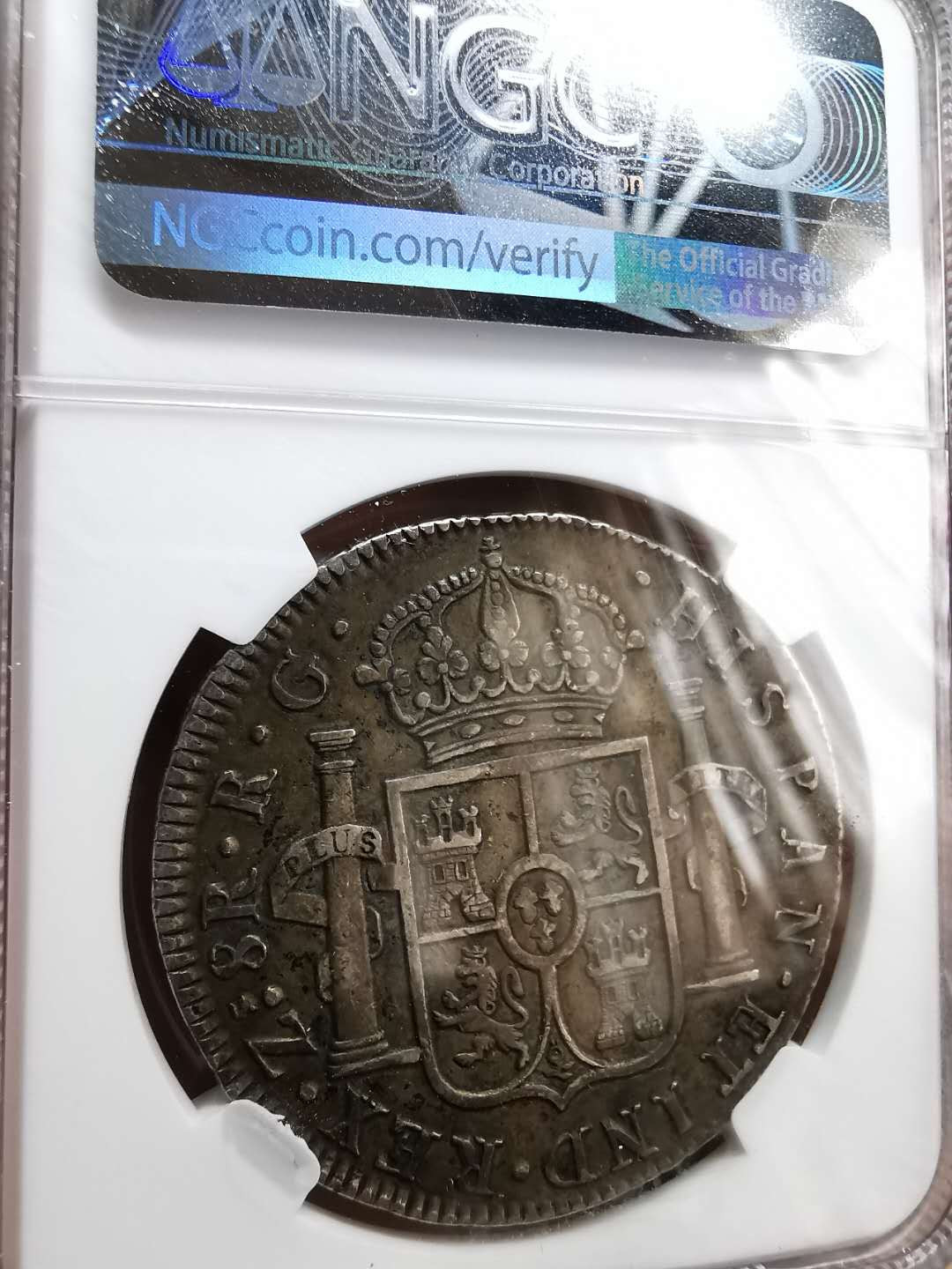 凡希社世界钱币微拍第一百二十期精品专场 1821墨西哥扎卡特费七双柱NGC-AU50好味道！