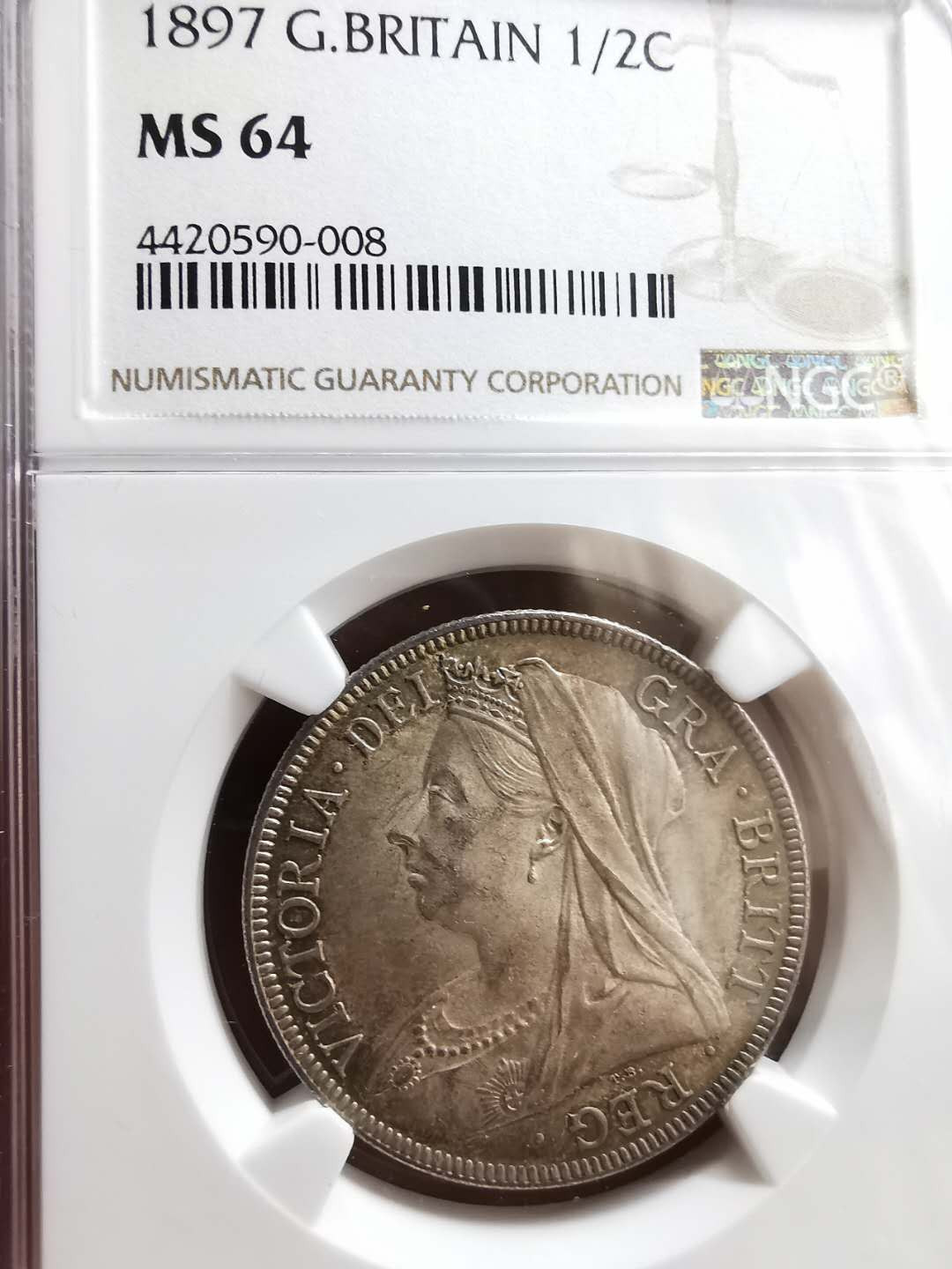 凡希社世界钱币微拍第一百二十期精品专场 1897老维批纱1/2克朗NGC-MS64
