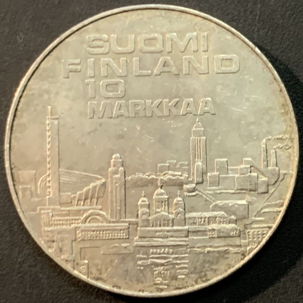 紫瑗钱币—微拍第64期  芬兰 1971年 欧洲田径赛 10马克 24.2克 0.5银