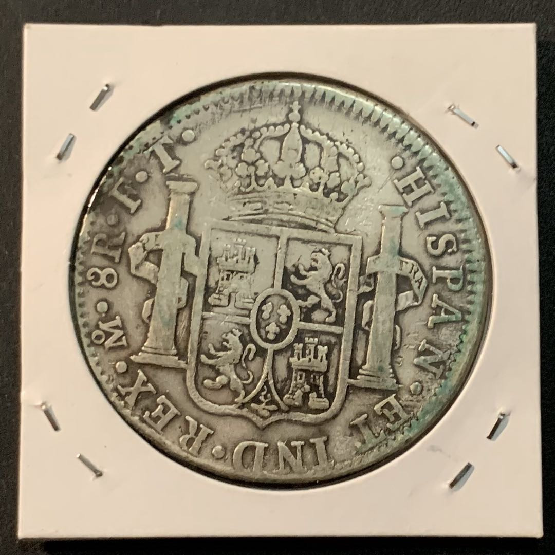 紫瑗钱币—微拍第64期  墨西哥 1801年 MO FT 人像双柱 卡洛斯4世 8里亚尔 27.06克 0.896银