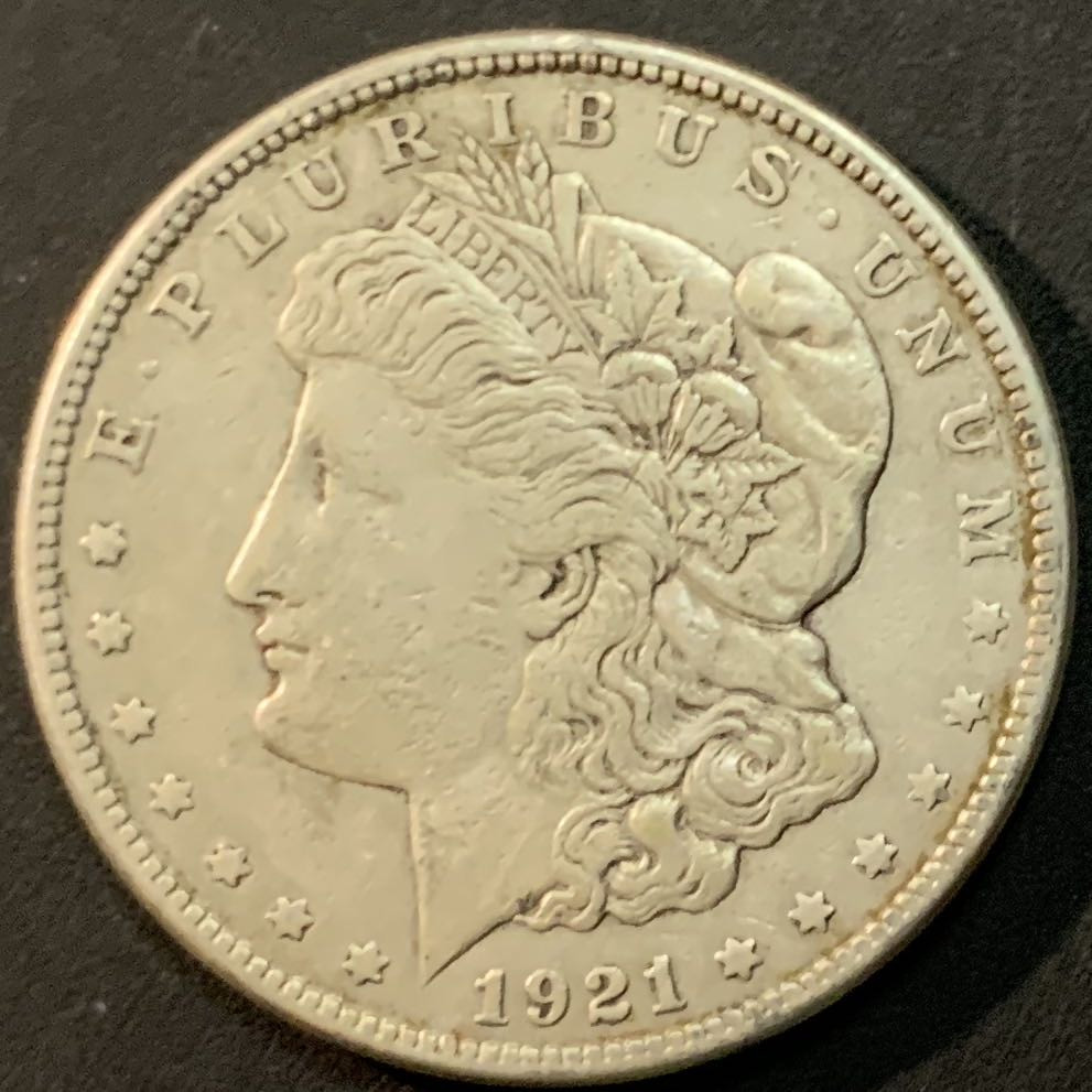 紫瑗钱币—微拍第64期  美国 1921年 摩根 大头妹 1美元 26.73克 0.9银