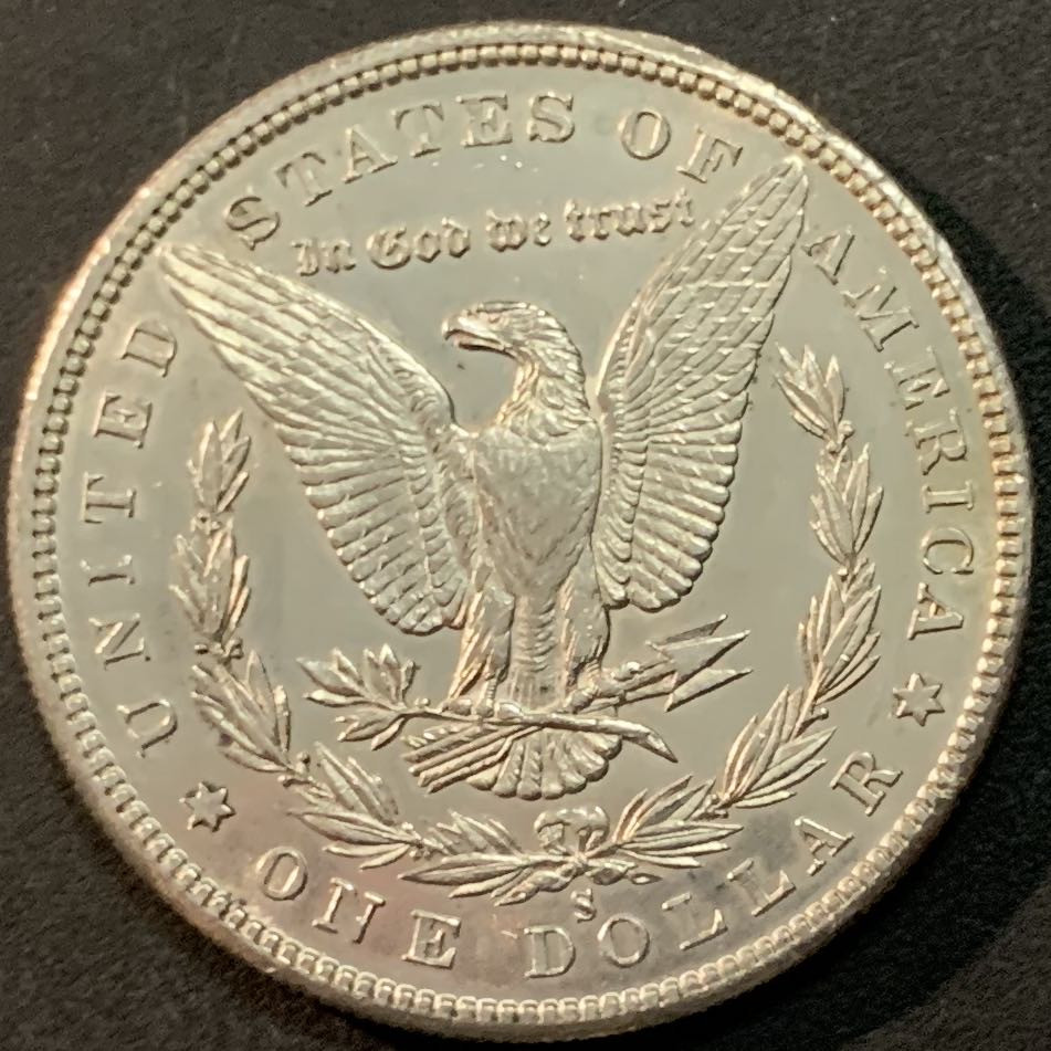 紫瑗钱币—微拍第64期  美国 1880年 S版 摩根 大头妹 1美元 26.73克 0.9银