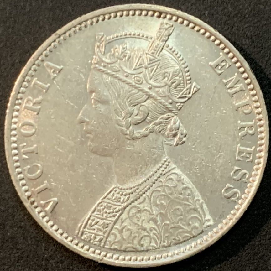 紫瑗钱币—微拍第64期  英属印度 1892年 维多利亚 1卢比 11.67克 0.917银 