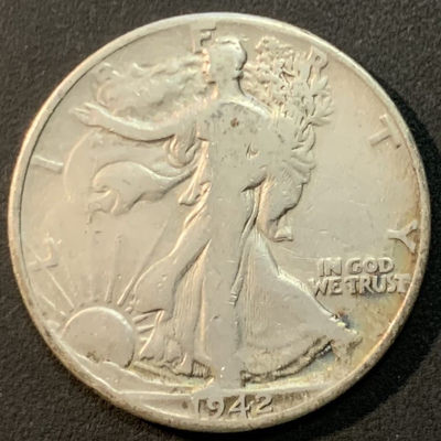 紫瑗钱币—微拍第64期  - 美国 1942年 行走女神 50美分 12.5克 0.9银