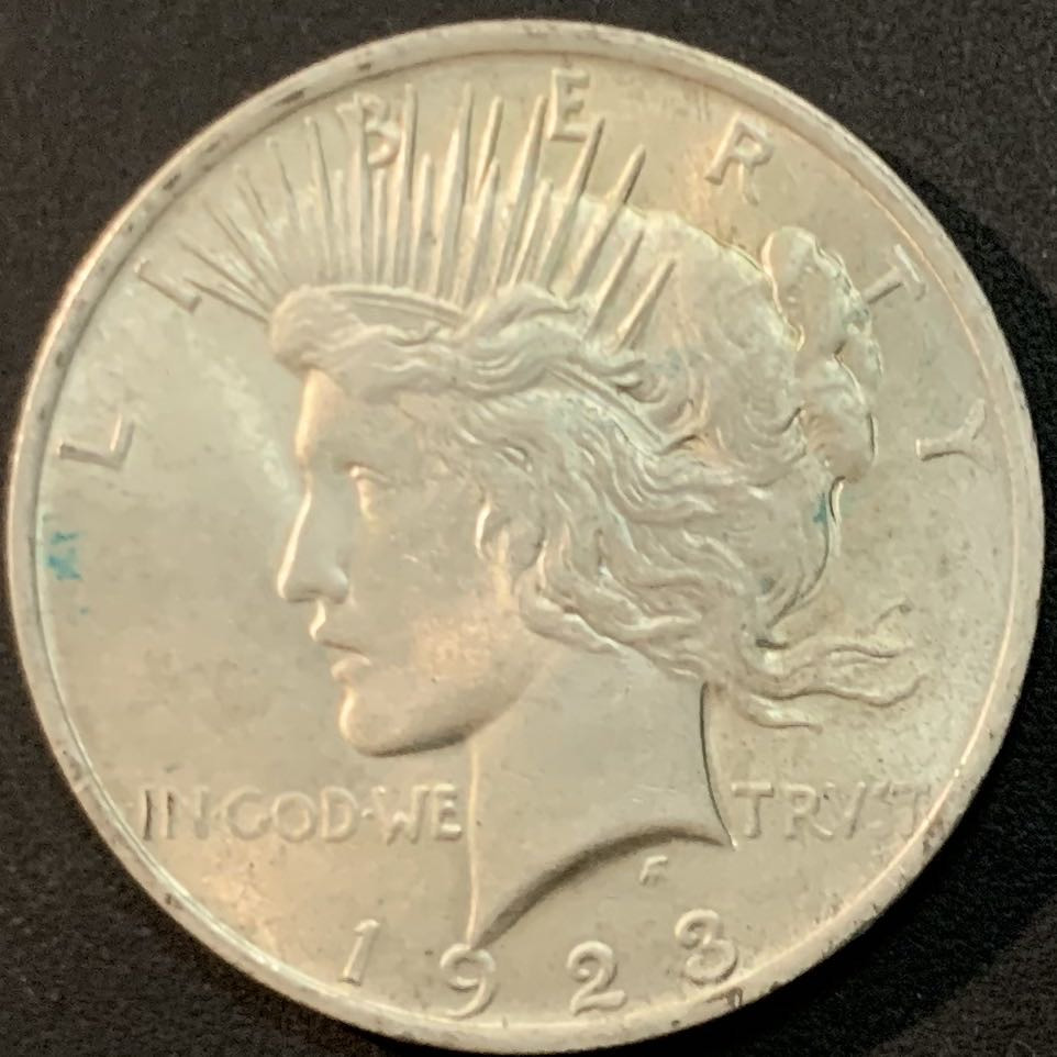 紫瑗钱币—微拍第64期  美国 1923年 和平鸽 1美元 26.73克 0.9银 UNC