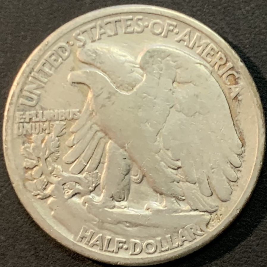 紫瑗钱币—微拍第64期  美国 1942年 行走女神 50美分 12.5克 0.9银