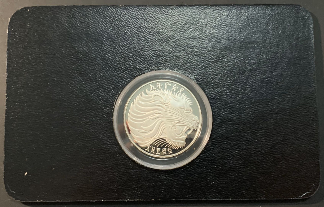 紫瑗钱币—微拍第65期  埃塞俄比亚 1982年 西班牙世界杯 20比尔 23.33克 0.925银 精制 德国原装卡