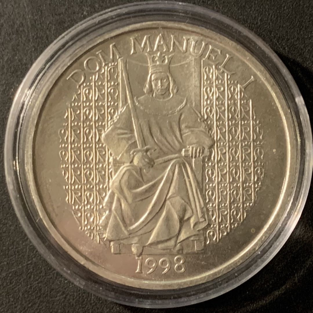 紫瑗钱币—微拍第65期  葡萄牙 1998年 多姆曼努埃尔国王一世 1000埃斯库多 27克 0.5银 UNC